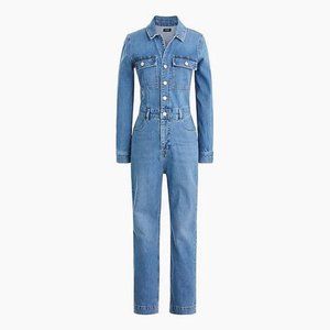 J. Crew Factory Denim collared utility jumpsuit (Size 2)